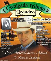 cartaz de divulgação da 1ª Cavalgada Tributo a Leandro (22.06.2008)
