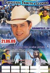cartaz de divulgação da 2ª Cavalgada Tributo a Leandro (21.06.2009)