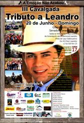 cartaz de divulgação da 3ª Cavalgada Tributo a Leandro (20.06.2010)